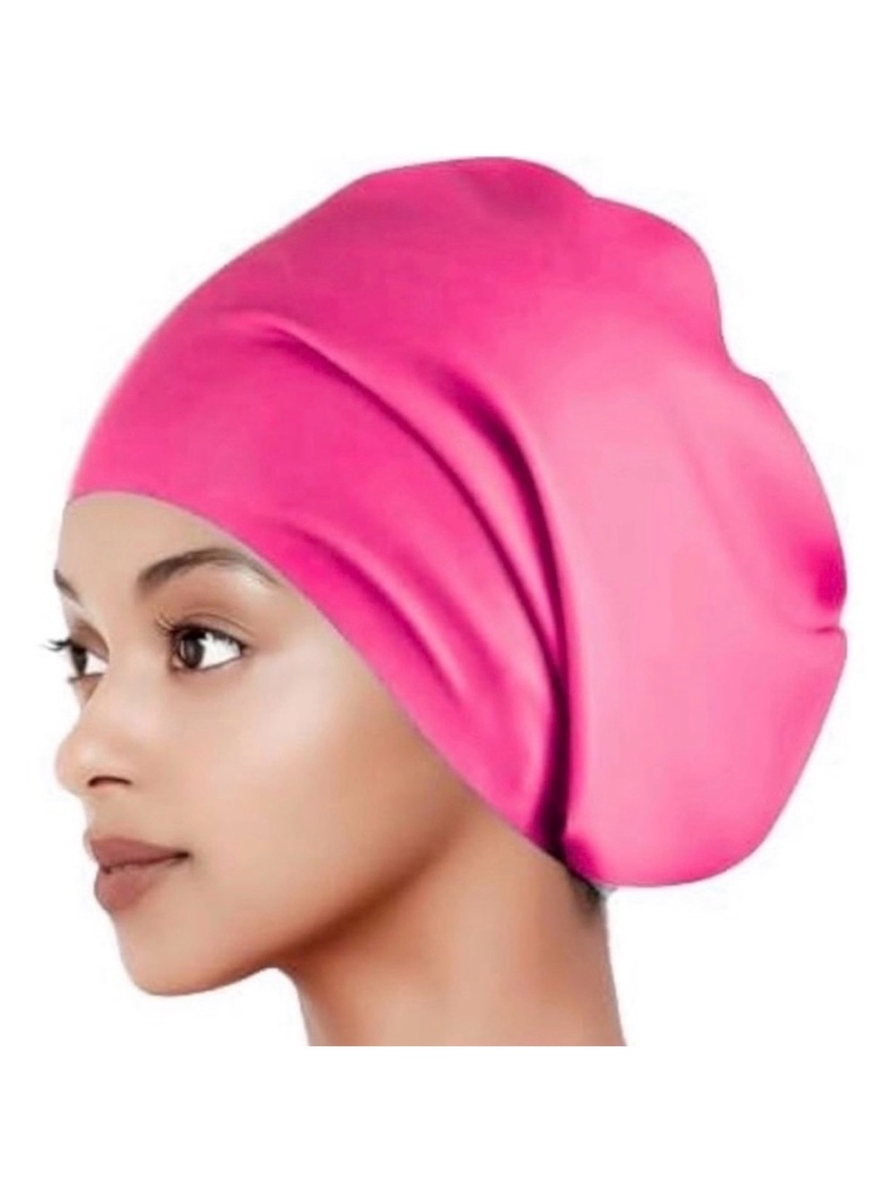 💞 New Vibrant Pink Silicone Swim Bonnet Swimming Cap